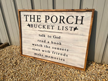 Load image into Gallery viewer, The Porch Bucket List Framed Sign