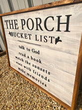 Load image into Gallery viewer, The Porch Bucket List Framed Sign