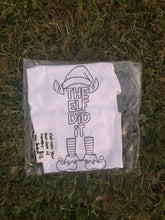 Load image into Gallery viewer, Kid's Coloring Shirt- Elf Did It