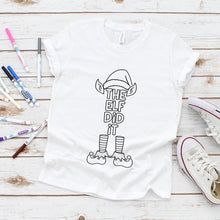 Load image into Gallery viewer, Kid's Coloring Shirt- Elf Did It