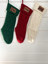 Load image into Gallery viewer, Custom Engraved Leather Patch Knit Stockings