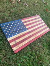 Load image into Gallery viewer, READY TO SHIP! 2ft Rustic Partial Full Color Wood American Flag