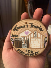 Load image into Gallery viewer, Our First Home Painted Wood Slice Ornament