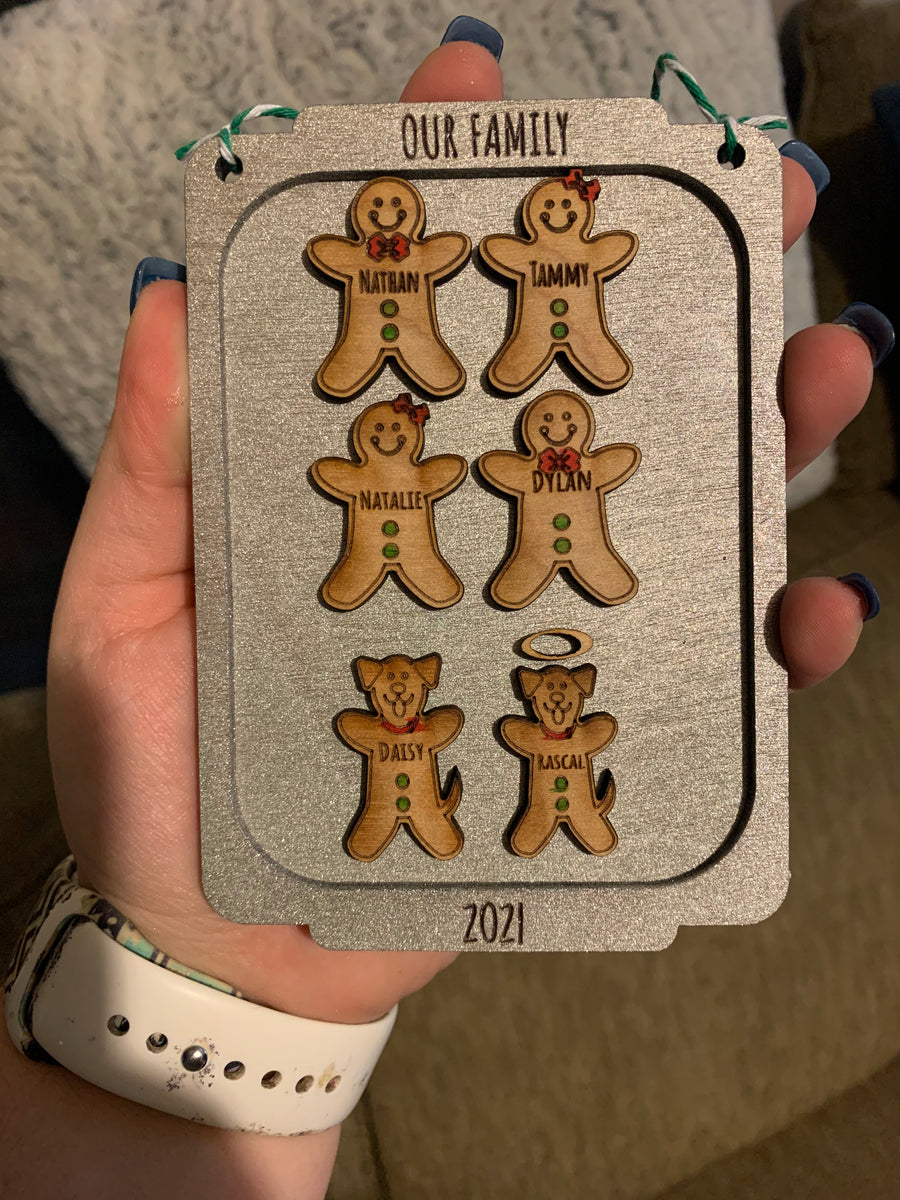 Gingerbread Cookie Pan Family Ornament