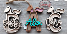 Load image into Gallery viewer, Bunny Letter Easter Basket Tag