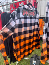 Load image into Gallery viewer, Chilhowie Warriors Dipped Button Up Flannels with Faux Sequin Lettering
