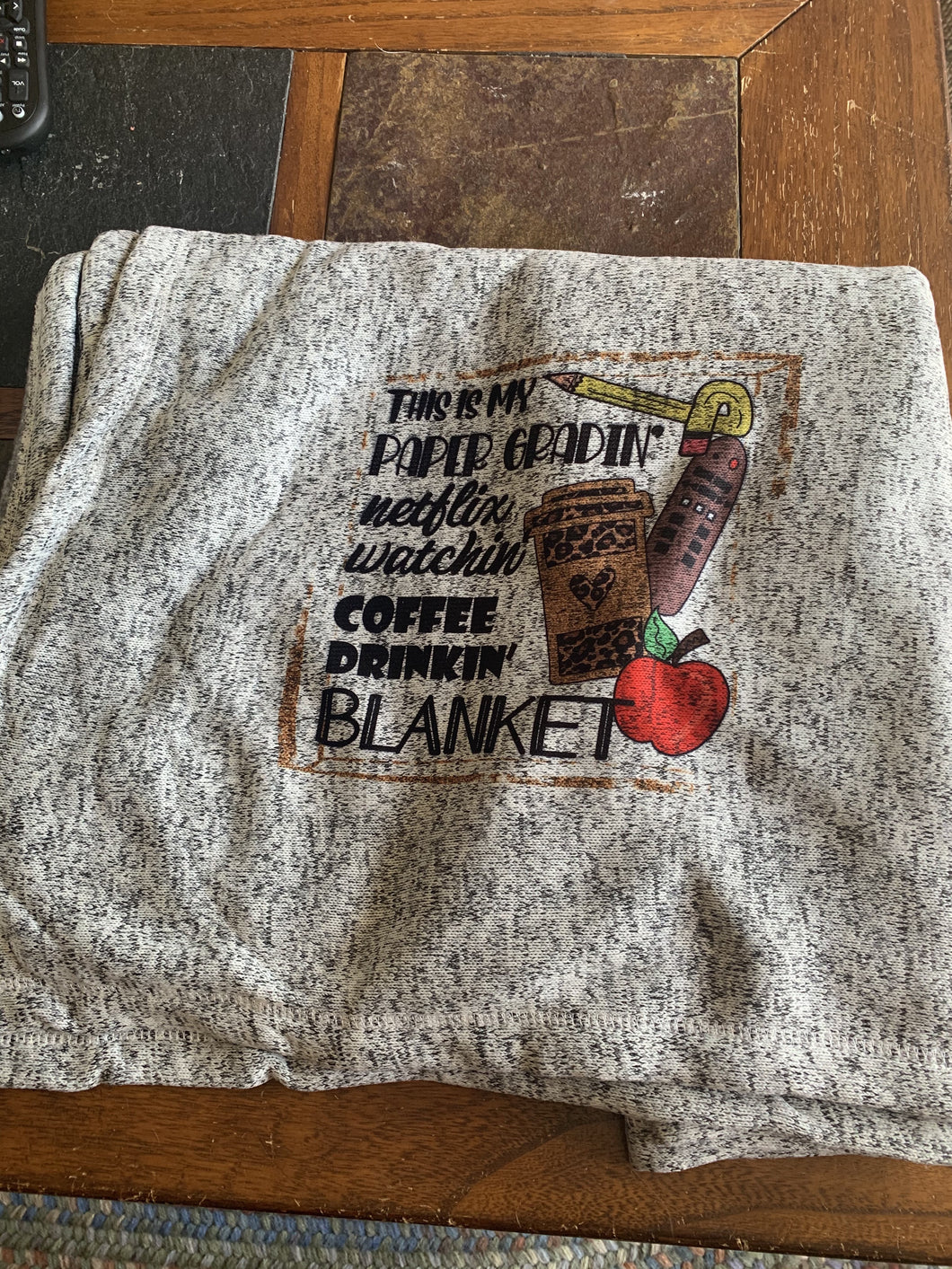 READY TO SHIP! Sublimation Blanket: Coffee Drinking Paper Grading