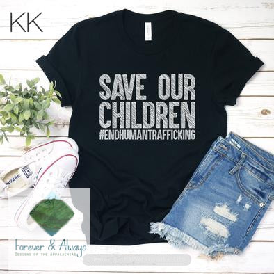 White Save Our Children Top
