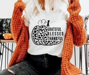 Grateful Blessed Thankful Pumpkin