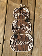 Load image into Gallery viewer, READY TO SHIP! 18 in Grateful Thankful Blessed Pumpkin Stack Leaner

