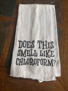 READY TO SHIP! Soft Flour Sack Kitchen Towel: Does This Smell Like Chloroform?