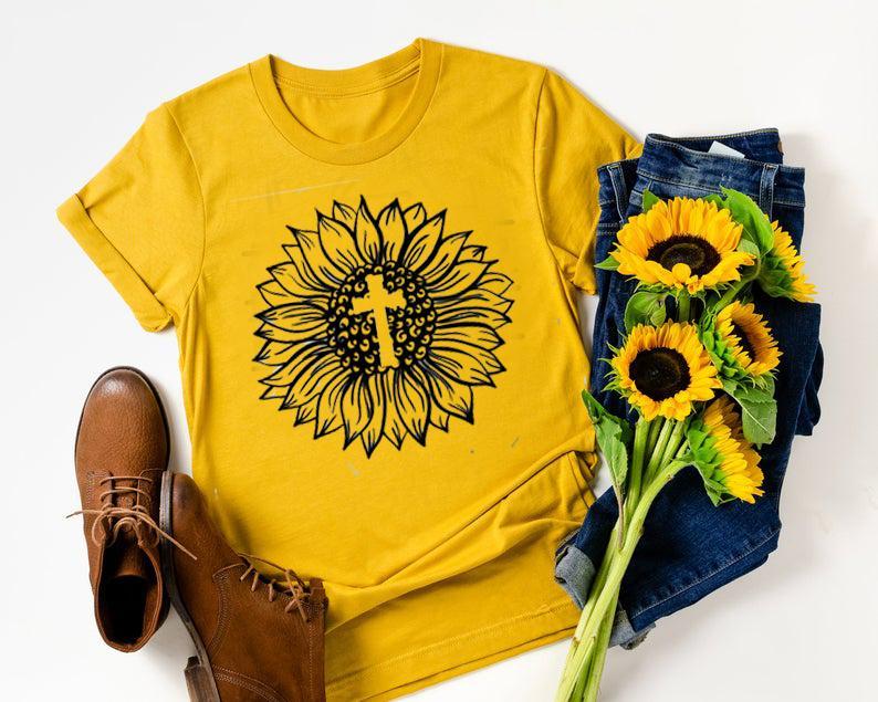 Cross Sunflower Top