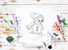 Load image into Gallery viewer, READY TO SHIP! Kid&#39;s Coloring Shirt- Snowman
