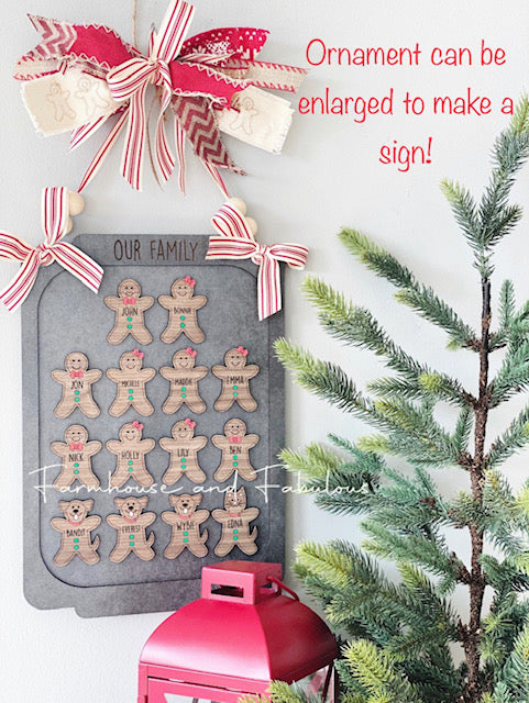 Gingerbread Cookie Pan Family Ornament