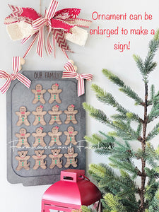 Gingerbread Cookie Family Baking Sheet Ornament