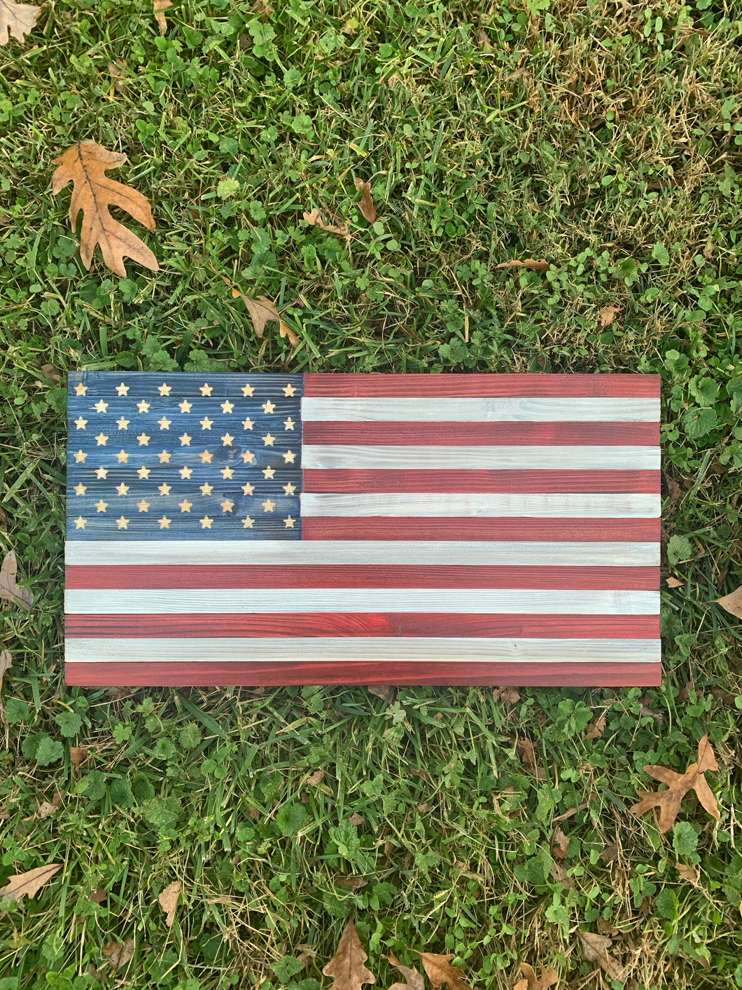 READY TO SHIP! Mini Rustic Full Color Wood American Flag