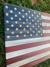 Load image into Gallery viewer, READY TO SHIP! Mini Rustic Full Color Wood American Flag
