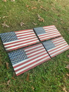 READY TO SHIP! Mini Rustic Full Color Wood American Flag
