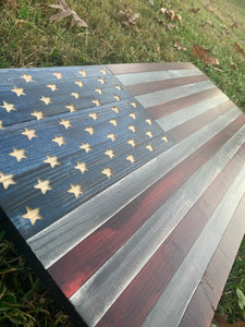 READY TO SHIP! 2ft Rustic Full Color Wood American Flag