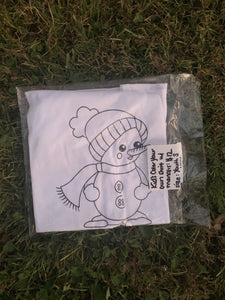 READY TO SHIP! Kid's Coloring Shirt- Snowman