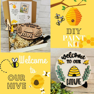 Welcome To Our Hive Round DIY Paint Kit