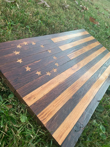 READY TO SHIP! 2ft Rustic Betsy Ross Union Charred Wood American Flag