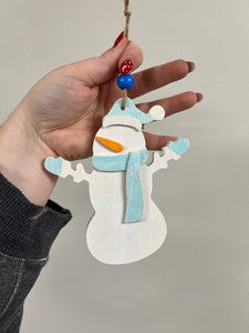 Minimalistic Colored Snowmen Ornaments