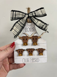 Longhorn Cow Ornament