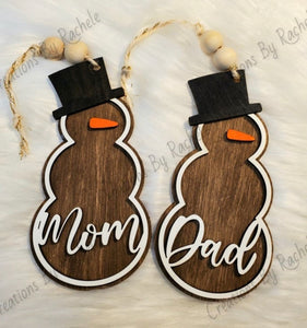 Personalized Snowman Ornament