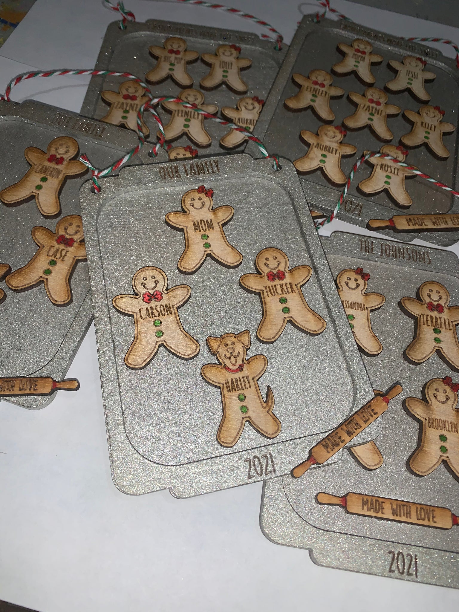 Gingerbread Cookie Pan Family Ornament