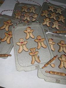 Gingerbread Cookie Family Baking Sheet Ornament