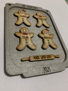 Gingerbread Cookie Family Baking Sheet Ornament