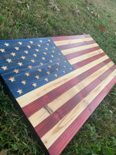 Load image into Gallery viewer, READY TO SHIP! 2ft Rustic Partial Full Color Wood American Flag
