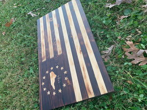 READY TO SHIP! 2ft Rustic NC State Charred Wood American Flag