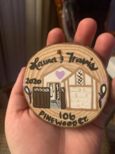 Load image into Gallery viewer, Our First Home Painted Wood Slice Ornament
